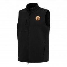 Boston Bruins Antigua Black Demand Full-Zip Vest