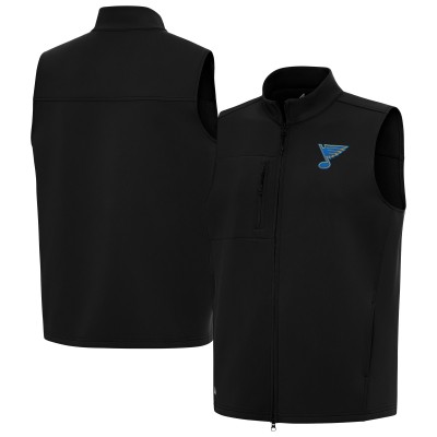 St. Louis Blues Antigua Black Demand Full-Zip Vest