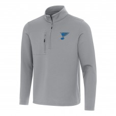 St. Louis Blues Antigua Gray Insider Quarter-Zip Pullover