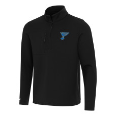 St. Louis Blues Antigua Black Insider Quarter-Zip Pullover