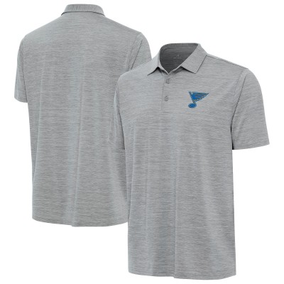 St. Louis Blues Antigua Heather Gray Layout Polo