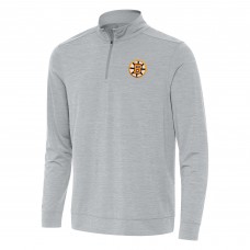 Boston Bruins Antigua Heather Gray Bright Quarter-Zip Pullover