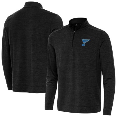 St. Louis Blues Antigua Heather Black Bright Quarter-Zip Pullover