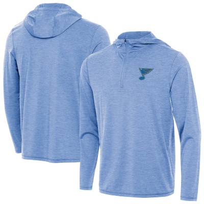 St. Louis Blues Antigua Heather Blue Tidy Quarter-Zip Hoodie
