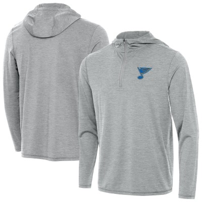 St. Louis Blues Antigua Heather Gray Tidy Quarter-Zip Hoodie