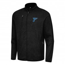 St. Louis Blues Antigua Heather Black Raglan Hold-Up Full-Zip Tri-Blend Jacket