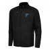 St. Louis Blues Antigua Heather Black Raglan Hold-Up Full-Zip Tri-Blend Jacket