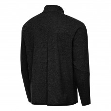 Кофта на молнии Boston Bruins Antigua Heather Black Raglan Hold-Up Tri-Blend