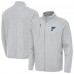 St. Louis Blues Antigua Heather Gray Raglan Hold-Up Full-Zip Tri-Blend Jacket
