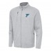 St. Louis Blues Antigua Heather Gray Raglan Hold-Up Full-Zip Tri-Blend Jacket