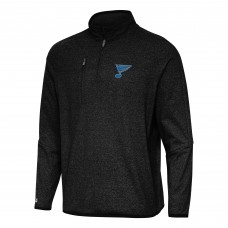 St. Louis Blues Antigua Heather Black Certain Tri-Blend Quarter-Zip Top