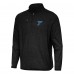 St. Louis Blues Antigua Heather Black Certain Tri-Blend Quarter-Zip Top