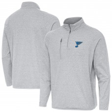 St. Louis Blues Antigua Heather Gray Certain Tri-Blend Quarter-Zip Top