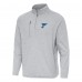 St. Louis Blues Antigua Heather Gray Certain Tri-Blend Quarter-Zip Top