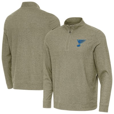 St. Louis Blues Antigua Olive Subtle Quarter-Zip Sweatshirt