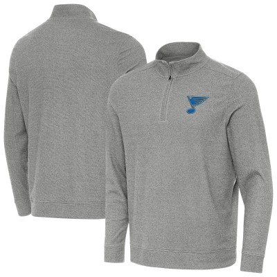 St. Louis Blues Antigua Heather Black Subtle Quarter-Zip Sweatshirt