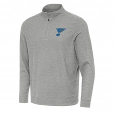 St. Louis Blues Antigua Heather Gray Subtle Quarter-Zip Sweatshirt