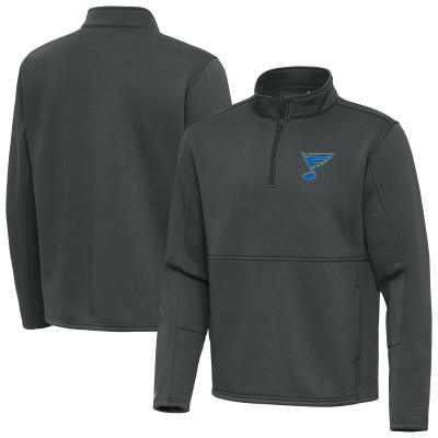 St. Louis Blues Antigua Pewter Twist Quarter-Zip Pullover Jacket