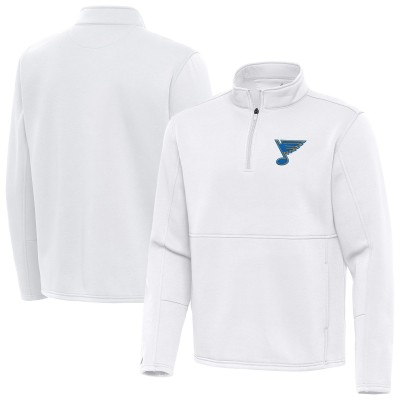 St. Louis Blues Antigua White Twist Quarter-Zip Pullover Jacket