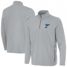 St. Louis Blues Antigua Gray Perilous Quarter-Zip Sweatshirt