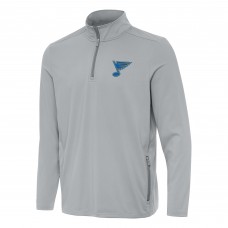 St. Louis Blues Antigua Gray Perilous Quarter-Zip Sweatshirt