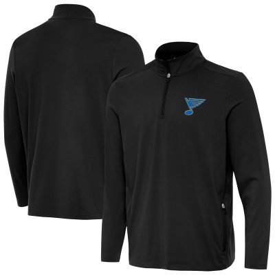 St. Louis Blues Antigua Black Perilous Quarter-Zip Sweatshirt