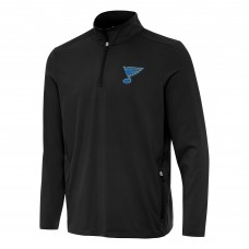 St. Louis Blues Antigua Black Perilous Quarter-Zip Sweatshirt