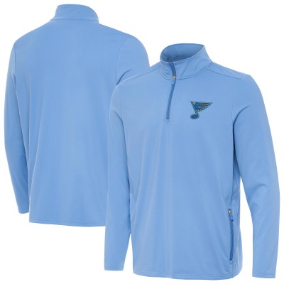 St. Louis Blues Antigua Blue Perilous Quarter-Zip Sweatshirt