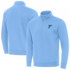 St. Louis Blues Antigua Blue Victory Quarter-Zip Pullover Top