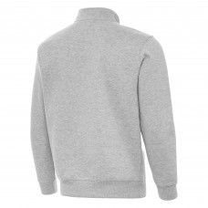 Boston Bruins Antigua Heather Gray Victory Quarter-Zip Pullover Top