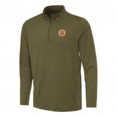 Boston Bruins Antigua Olive Reprocess Quarter-Zip Pullover