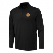 Boston Bruins Antigua Black Reprocess Quarter-Zip Pullover
