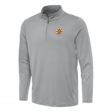 Boston Bruins Antigua Gray Reprocess Quarter-Zip Pullover