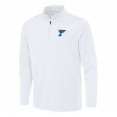 St. Louis Blues Antigua White Reprocess Quarter-Zip Pullover