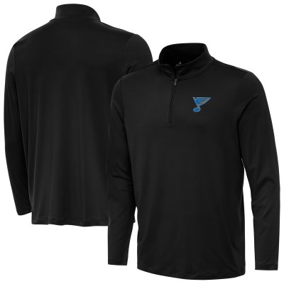 St. Louis Blues Antigua Black Reprocess Quarter-Zip Pullover