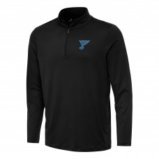 St. Louis Blues Antigua Black Reprocess Quarter-Zip Pullover