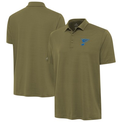 St. Louis Blues Antigua Olive Reprocess Polo