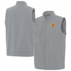 Boston Bruins Antigua Gray Regard Full-Zip Vest