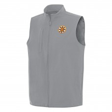 Boston Bruins Antigua Gray Regard Full-Zip Vest