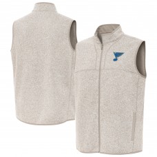 St. Louis Blues Antigua Oatmeal Fortune Full-Zip Vest