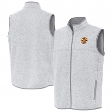 Boston Bruins Antigua Heather Gray Fortune Full-Zip Vest