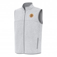 Boston Bruins Antigua Heather Gray Fortune Full-Zip Vest