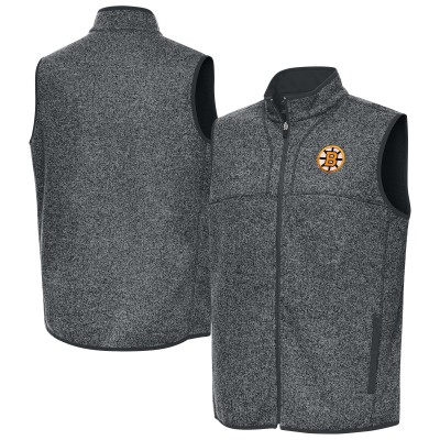 Boston Bruins Antigua Heather Gray Fortune Full-Zip Vest
