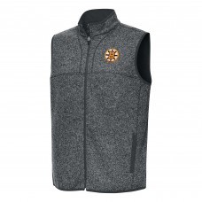 Boston Bruins Antigua Heather Gray Fortune Full-Zip Vest