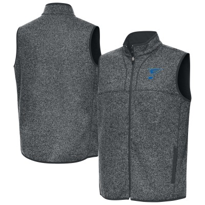 St. Louis Blues Antigua Heather Gray Fortune Full-Zip Vest