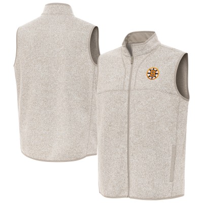 Boston Bruins Antigua Oatmeal Fortune Full-Zip Vest