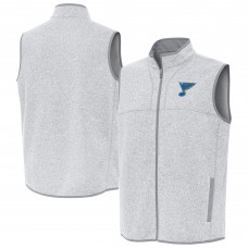 St. Louis Blues Antigua Heather Gray Fortune Full-Zip Vest