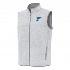 St. Louis Blues Antigua Heather Gray Fortune Full-Zip Vest
