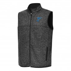 St. Louis Blues Antigua Heather Black Fortune Full-Zip Vest