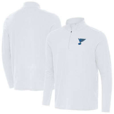 St. Louis Blues Antigua White Intent Quarter-Zip Top
